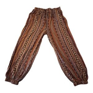 Striped Brown Harem Pants